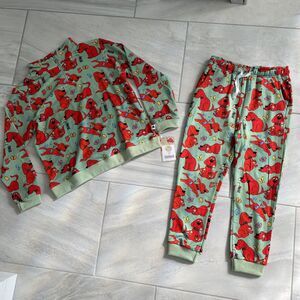 Little Bird Bamboo Quarter Zip Set Kids Size 7/8 Clifford Big Red Dog Shirt Pant